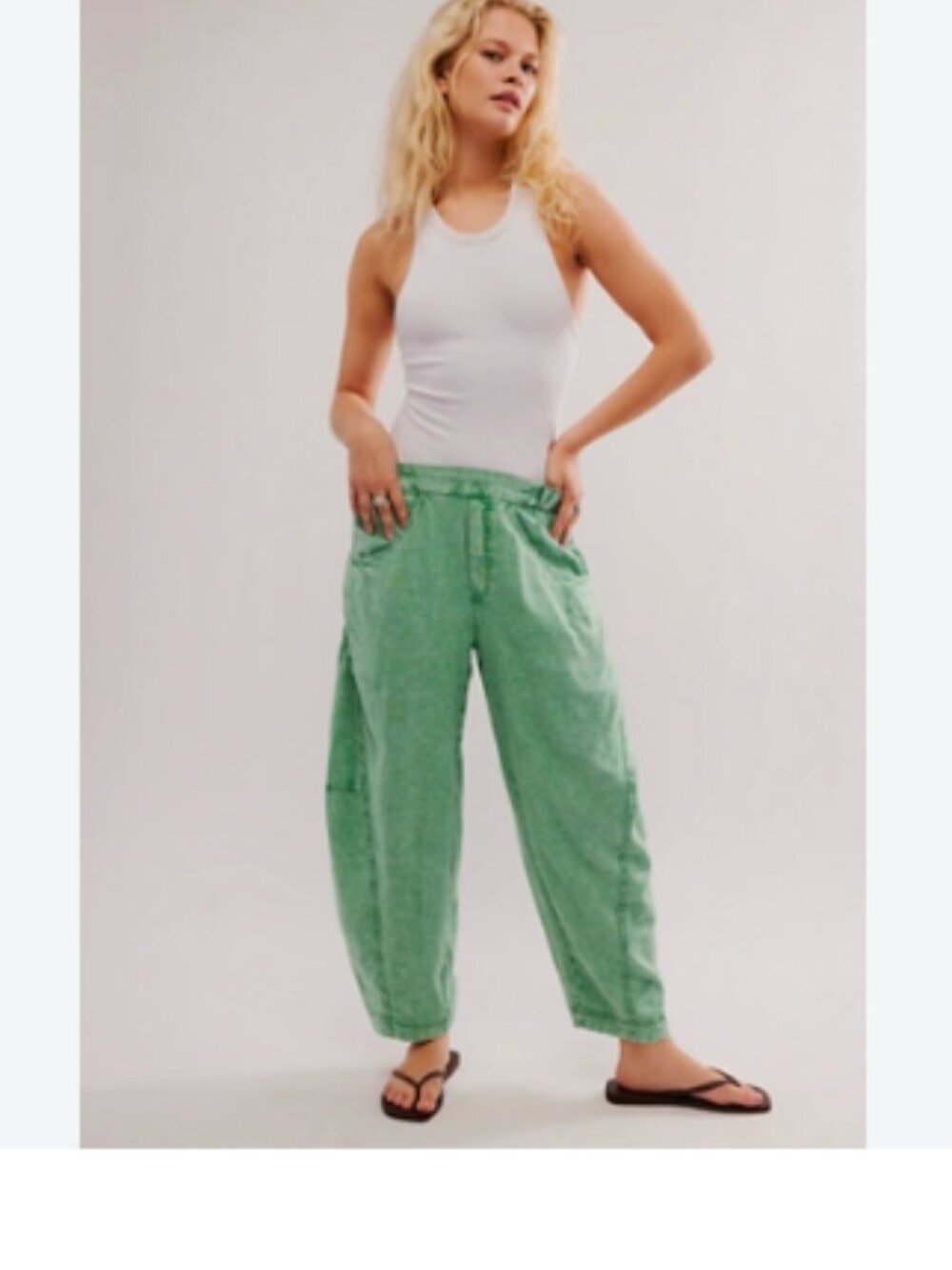 NWOT Free people linen barrel pants XL